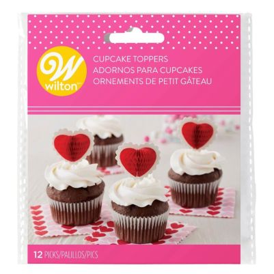 Хартиени топери за мъфини - Valentine - 12 броя