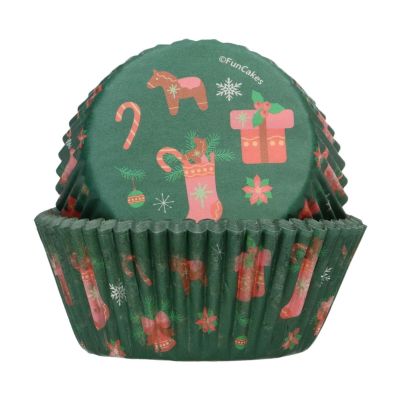 Комплект хартиени форми за мъфини - Коледа - 48 броя - FunCakes