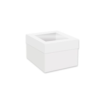 Кутия за бенто торта - Бяла - 15 x 15 x 15 см