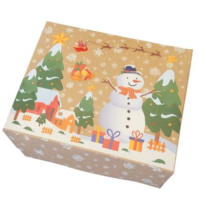 Кутия No14 - За бисквитки - Merry Christmas - Крафт - 19 x16 x 8 cm