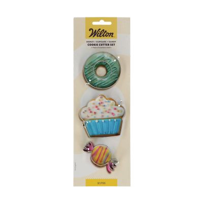 Комплект метални резци - Поничка, къпкейк и бонбон - Wilton