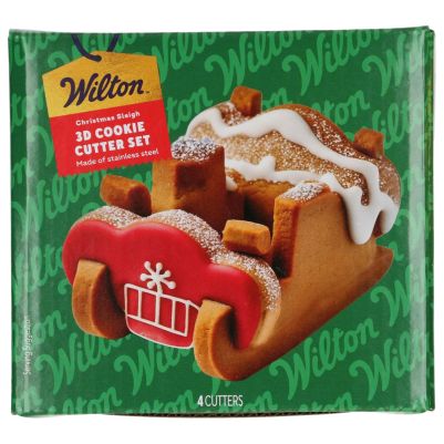 Комплект метални резци - Коледна шейна 3D - 4 броя - Wilton