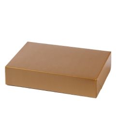 Кутия за сладки с текстилна текстура златно 23x16x5см Decora