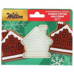 Резец за сладки с релефен печат &bdquo;Коледна къщичка&ldquo; Wilton &ndash; 7,5 см