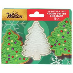 Резец за сладки с релефен печат &bdquo;Коледна елха&ldquo; Wilton &ndash; 7,5 см