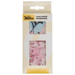 Комплект вафлена декорация Wilton - Пеперуди и цветенца - Пастелен микс - 30 броя