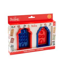 Комплект резци - Къщички с релефен отпечатък - Decora