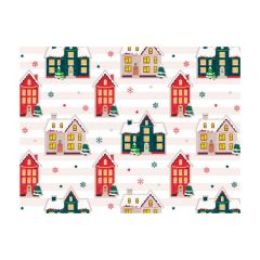 Кутия за бисквитки - 18 х 13,5 х 7,5 см - Коледен пейзаж