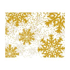 Кутия за бисквитки - 18 х 13,5 х 7,5 см - Златни снежинки