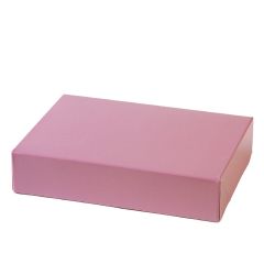 Кутия за сладки с текстилна текстура розово 23x16x5см Decora