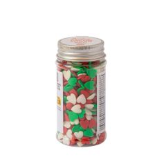 Захарна декорация - Микс коледни сърца - 70гр - Decora