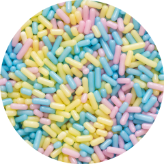 Захарна декорация - Пастелни цветни пръчици - 100гр