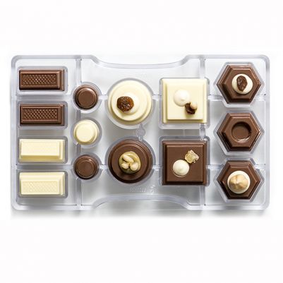 Поликарбонатна форма за шоколадови бонбони - Geometric