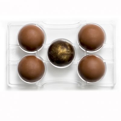 Поликарбонатна форма за шоколад - Полусфера - 5 см - 5 броя