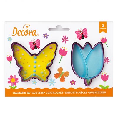 Комплект пладтмасови резци - Пеперуда и лале