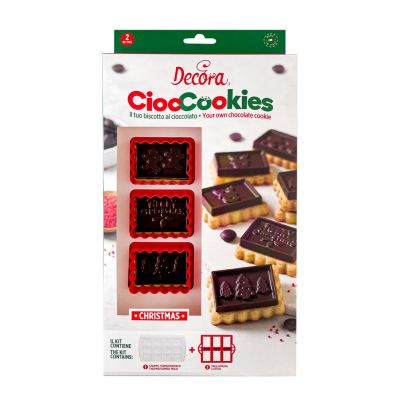 Комплект за бисквитки с шоколадова плочка - Коледа