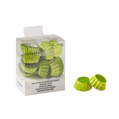 Хартиени форми за бонбони - Лайм зелен фолио - 180 броя