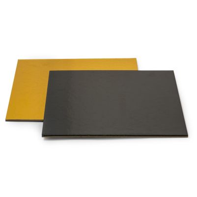 Квадратна подложка за торта - Злато/Черно - 36х36 см / 3 мм