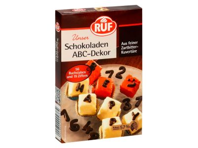 Шоколадова декорация - Шоколадови букви и цифри  - 48гр - RUF