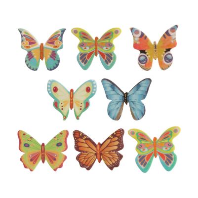 Вафлена декорация - Цветни Пеперуди - 8 броя