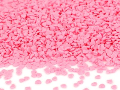Захарна декорация - Сърца мини - Светло розови - 70 гр - Cake Masters