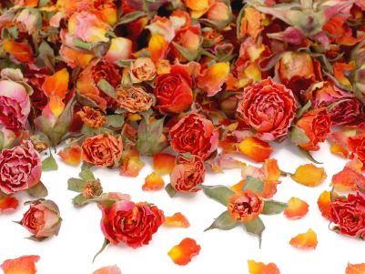 Ядливи сушени цветя - Розов цвят - оранж - 30гр 