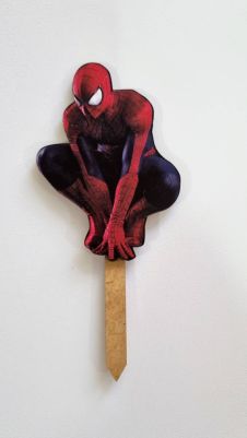 Дървен топер за торта - Spiderman- 10см