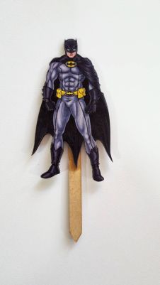 Дървен топер за торта - Batman - 12см