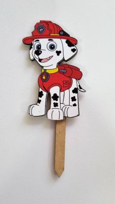 Дървен топер за торта - Маршъл- Пес патрул (Paw Patrol) - 10см