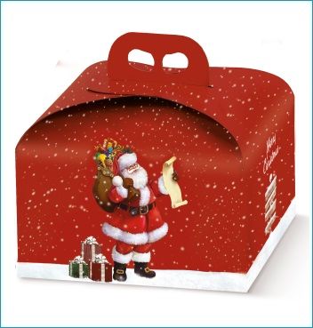 Кутия за торта - Коледни пожелания 245x245x130 mm