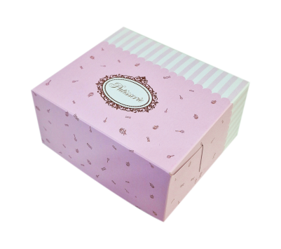 Хартиена кутия за сладкиши - 14x16x8 см. Розова
