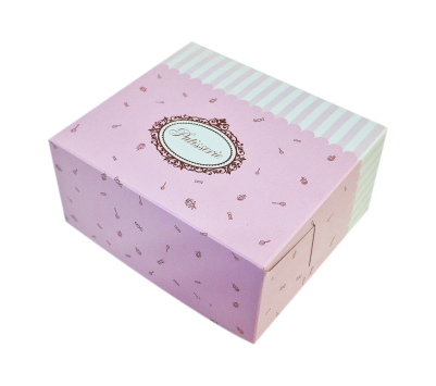 Хартиена кутия за сладкиши - 14 x 16 x 8 см. Розова