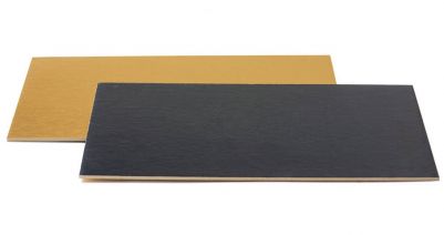 Правоъгълна подложка за торта - Злато/Черно - 30 х 40 см - 3мм