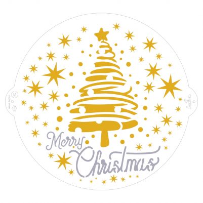 Шаблон за торта - Merry Christmas tree & stars