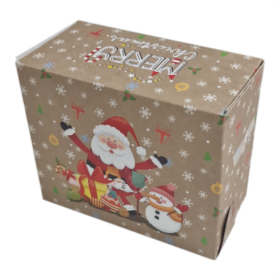 Кутия за  торта -  Merry Christmas No4 - Крафт  - 17x14x8 cm