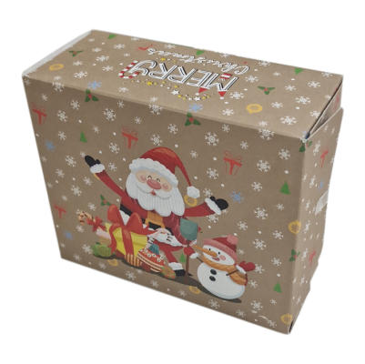 Кутия за  торта -  Merry Christmas No6 - Крафт  - 19 x16 x 8 cm