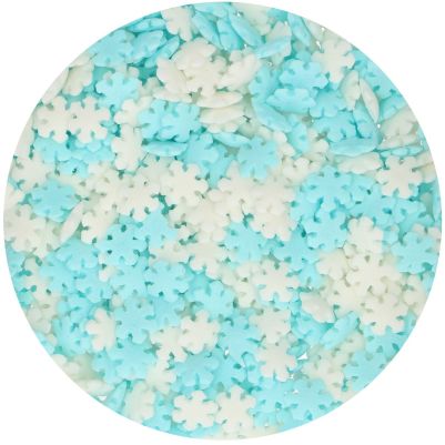 Захарна декорация - Сини и бели  снежинки - 50гр - FunCakes 