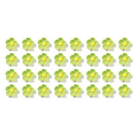 Захарна декорация - Зелени маргаритки - 30 броя