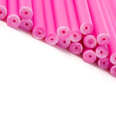 Пластмасови пръчици за близалки и поп кейк 15см -50бр - Розови