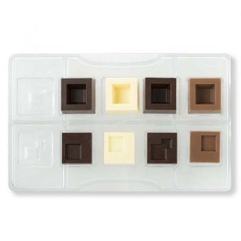Поликарбонатна форма за шоколадови бонбони - Квадрат