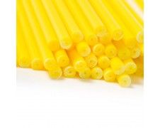 Пластмасови пръчици за близалки и поп кейк 15см -50бр - Жълти