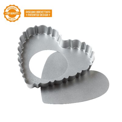 Форма за тарт с падащо дъно - Сърце -  ø 25 - Decora