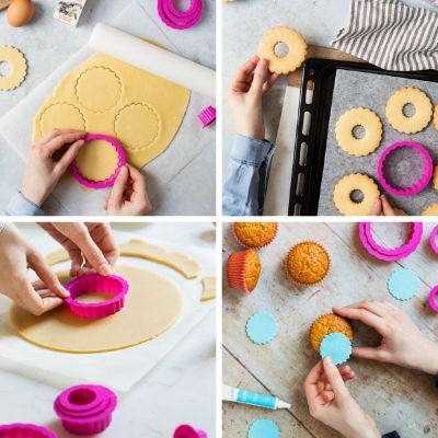 Комплект пластмасови резци - Къдрав кръг - 6 броя