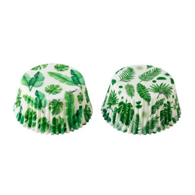 Хартиени форми за мъфини - Тропически листа - 36 броя