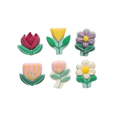 Захарна декорация - Пролетни цветя - 6 броя - Decora