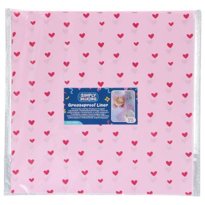 Хартиена подложка за кутия за бенто торта - Розови сърца - 50 броя