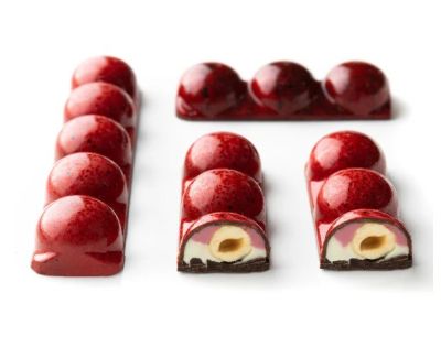 Поликарбонатна форма за шоколадови барчета - Полусфери - 43гр