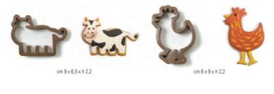 Крава и кокошка - Комплект пластмасови резци Decora