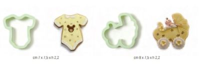 Бебешко боди и количка - Комплект пластмасови резци Decora