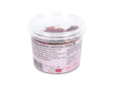 Ядливи сушени цветя - Розов цвят - Бордо - 8 гр